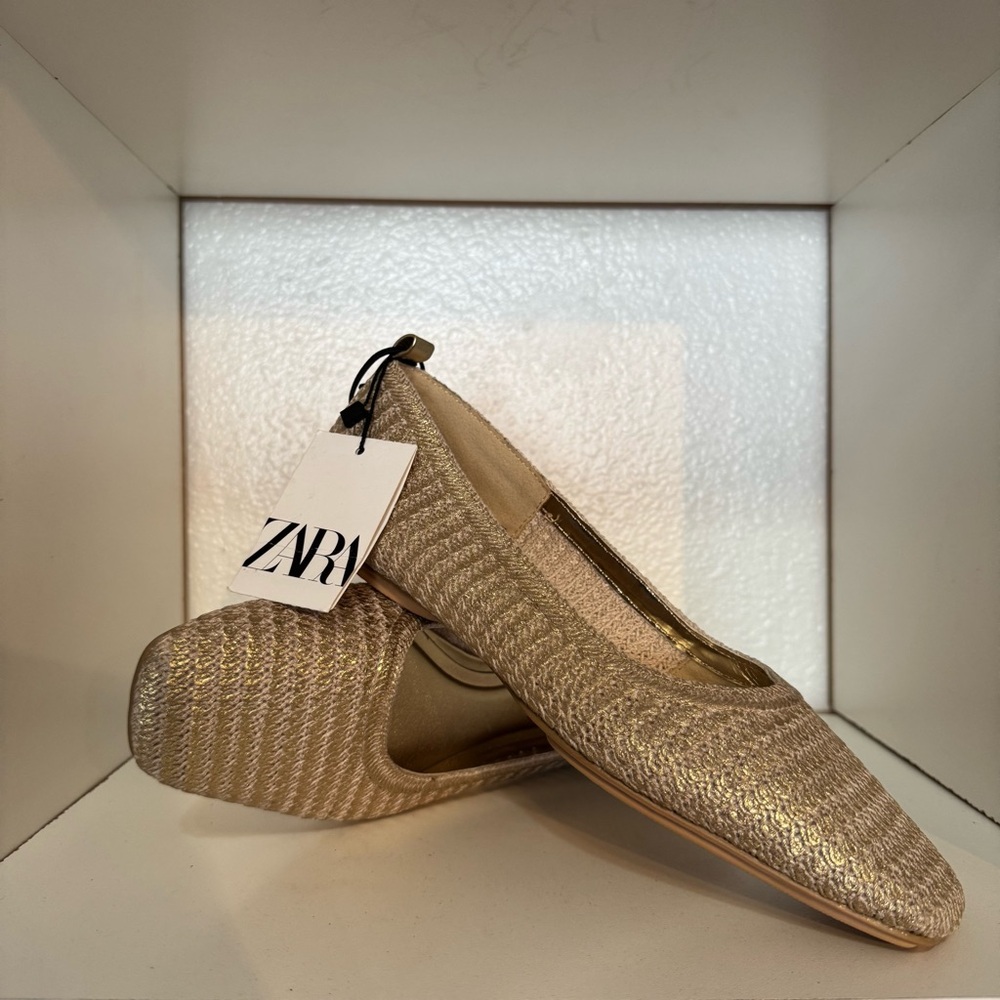 Zara Gold Flats